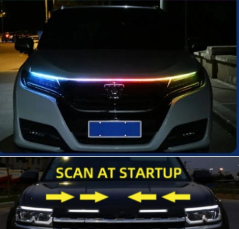 Car hood strip lights